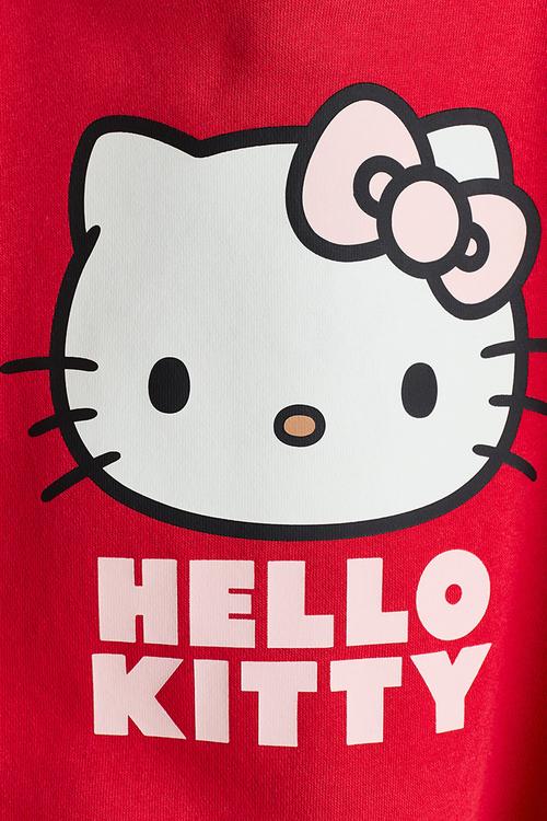 Print-motif sweatshirt - red/hello kitty