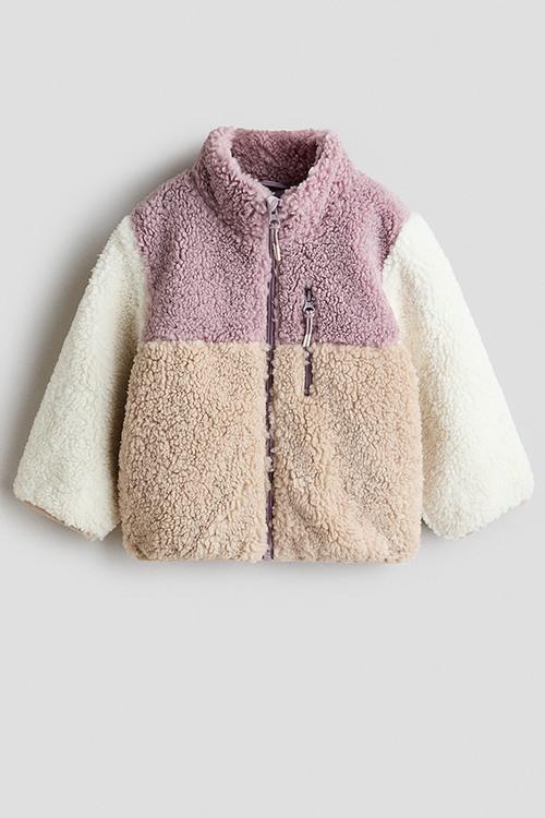 Teddy jacket - light purple/colour block