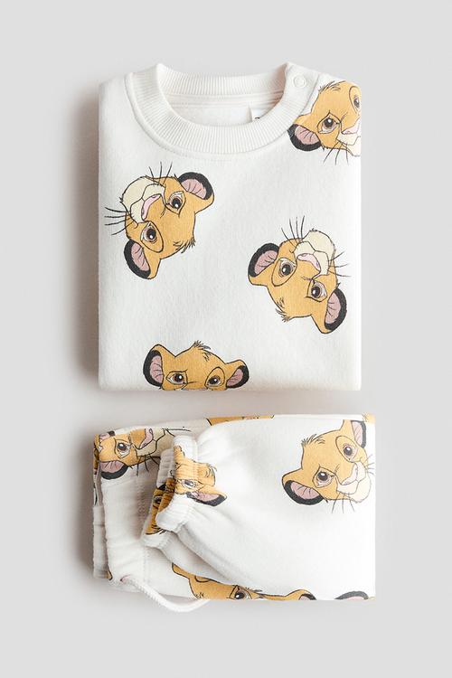 2-Piece printed sweatshirt set - cream/the lion king