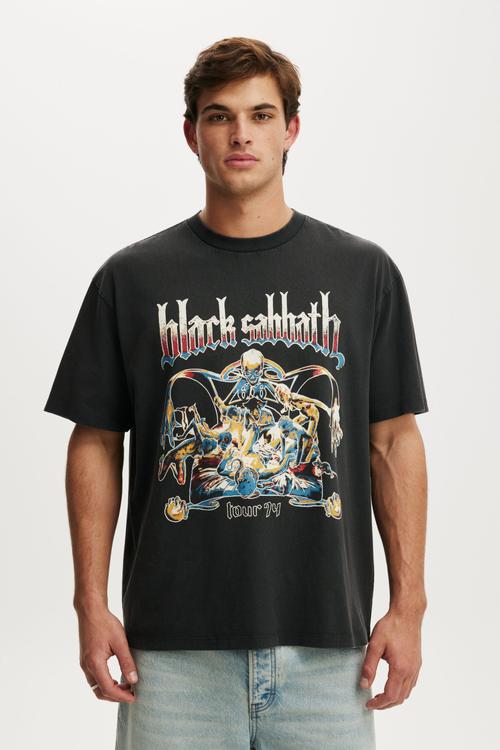 Everyday Fit Music T-Shirt - Lcn Bra Washed Black / Black Sabbath - Tour 7