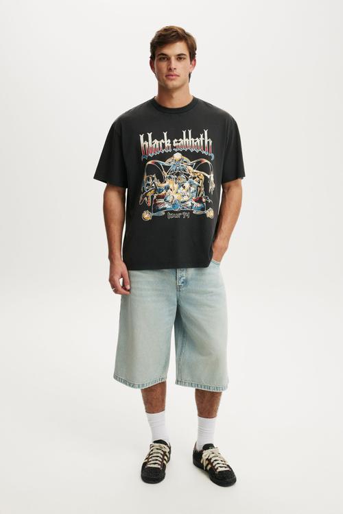 Everyday Fit Music T-Shirt - Lcn Bra Washed Black / Black Sabbath - Tour 7