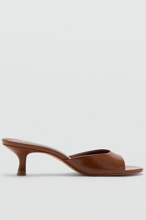 Sandy open toe mule - dark brown