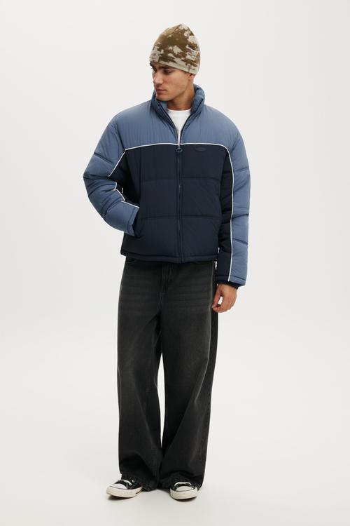 Puffer Jacket - Blue / Panelled