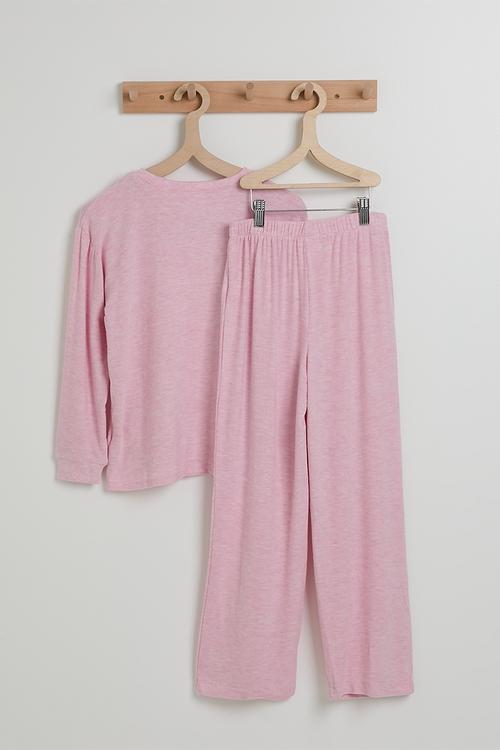 Cuddlecosy Long Sleeve Pyjama Set - Fairy Pink Marle/Cozy Cutie