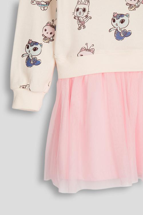 Sweatshirt dress - neutral & pink