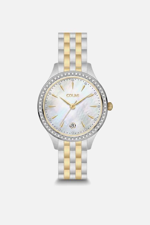 NUVIA Two-Tone Mother of Pearl Watch CL-7NUVSG-D - Gold/Silver