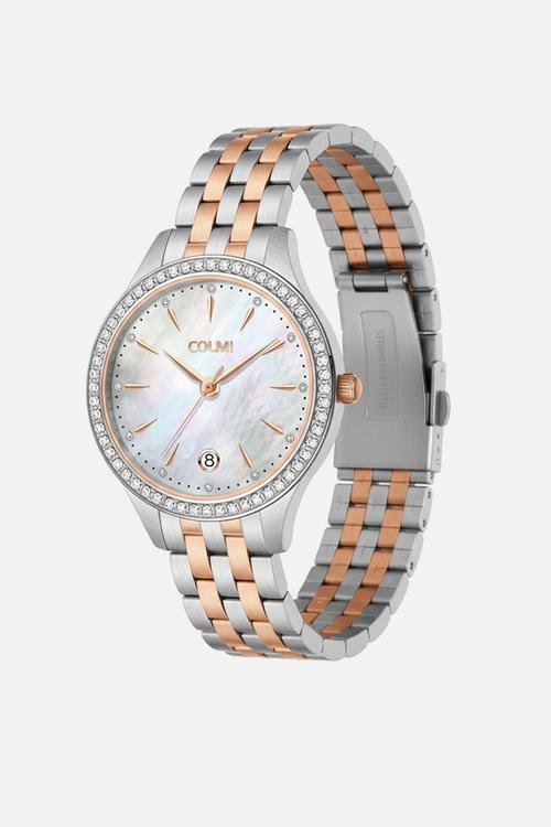 NUVIA Two-Tone Mother of Pearl Watch CL-7NUVSR-D - Gold/Silver