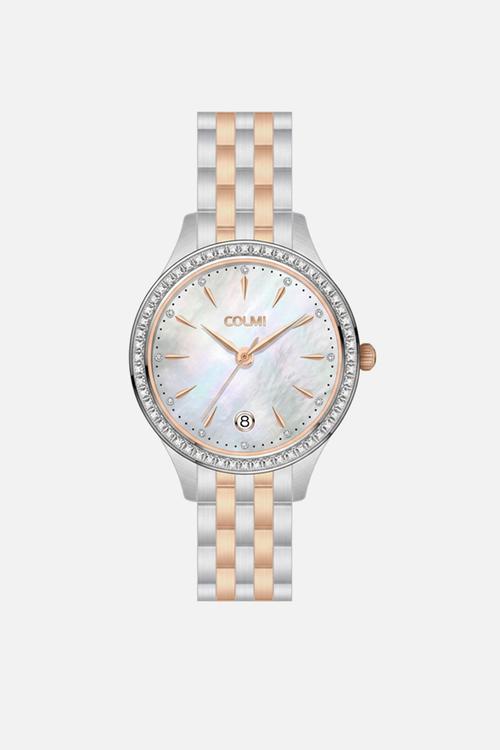 NUVIA Two-Tone Mother of Pearl Watch CL-7NUVSR-D - Gold/Silver