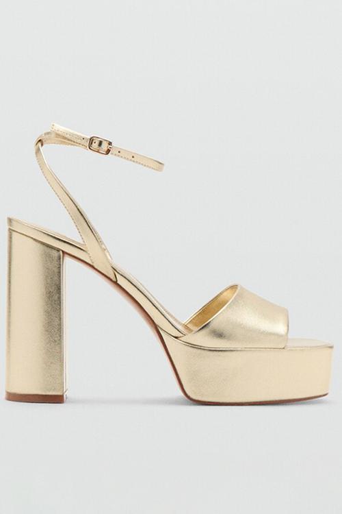 Mexy open toe ankle strap - gold