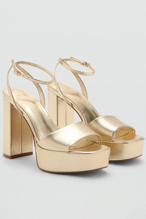 Mexy open toe ankle strap - gold