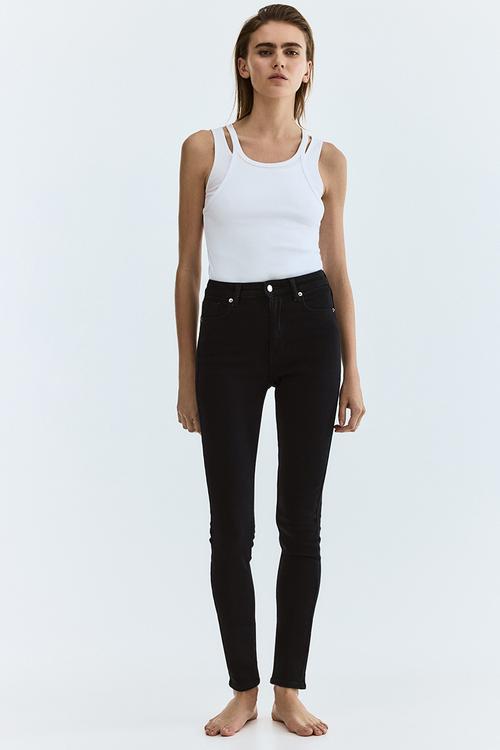 Skinny high waist jeans - denim black