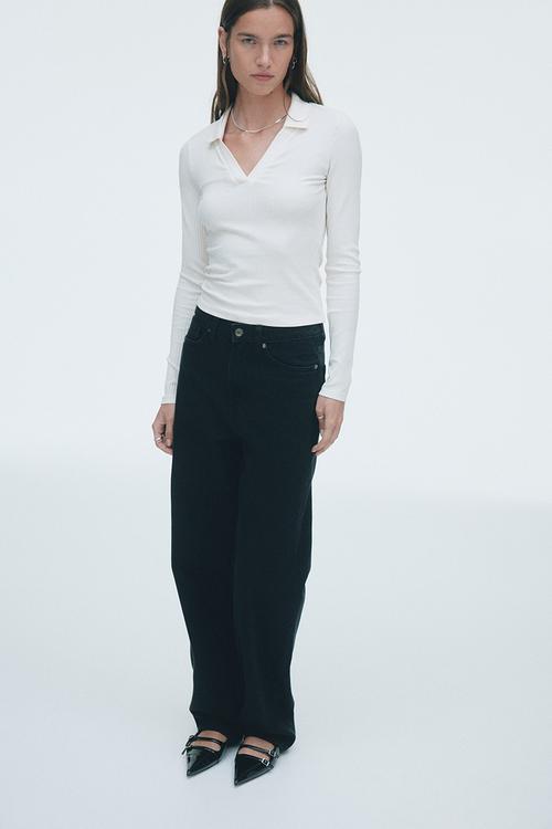 Straight high jeans - black