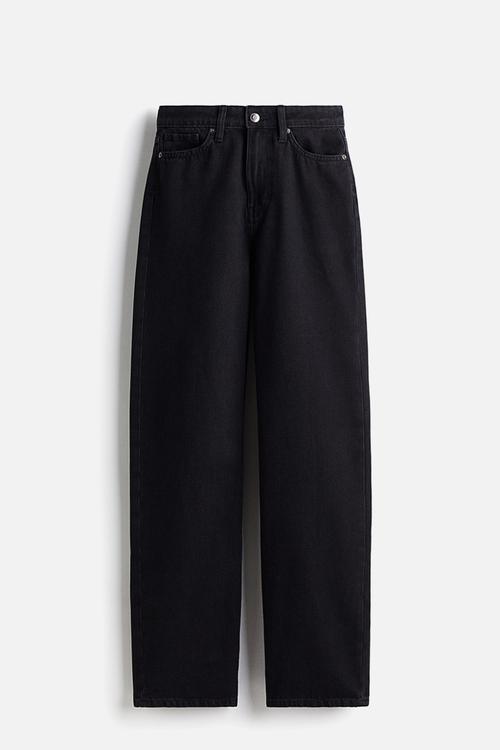 Straight high jeans - black