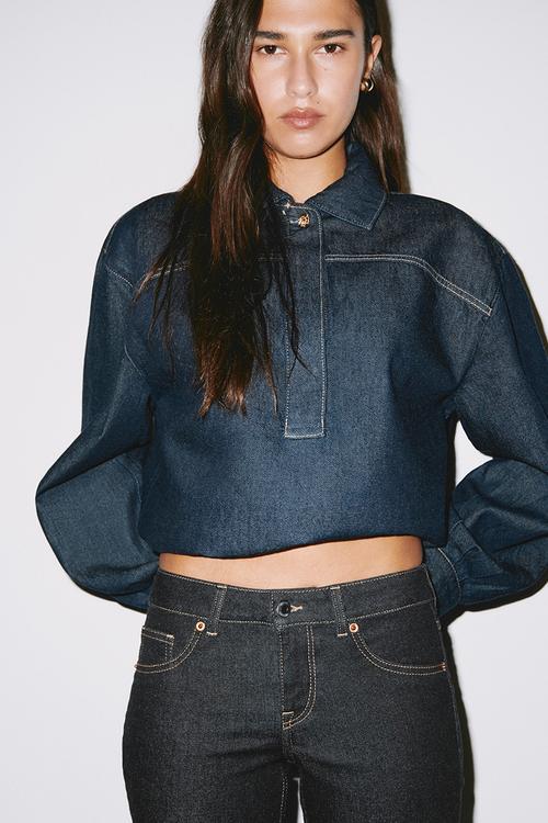 Flared low jeans - denim black