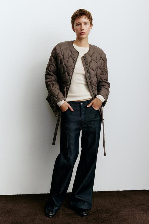 Quilted jacket - dark taupe