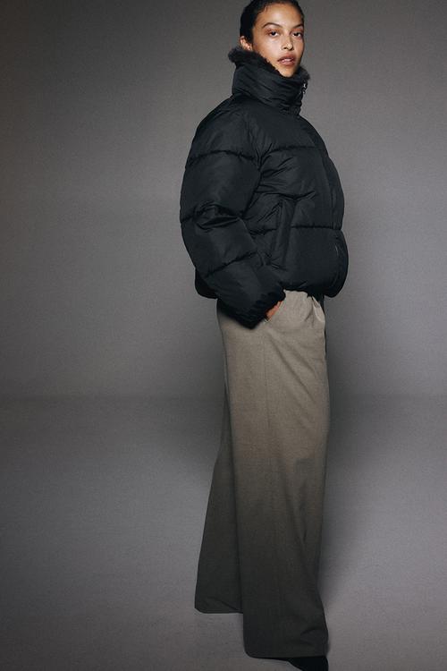 Oversized puffer jacket - black
