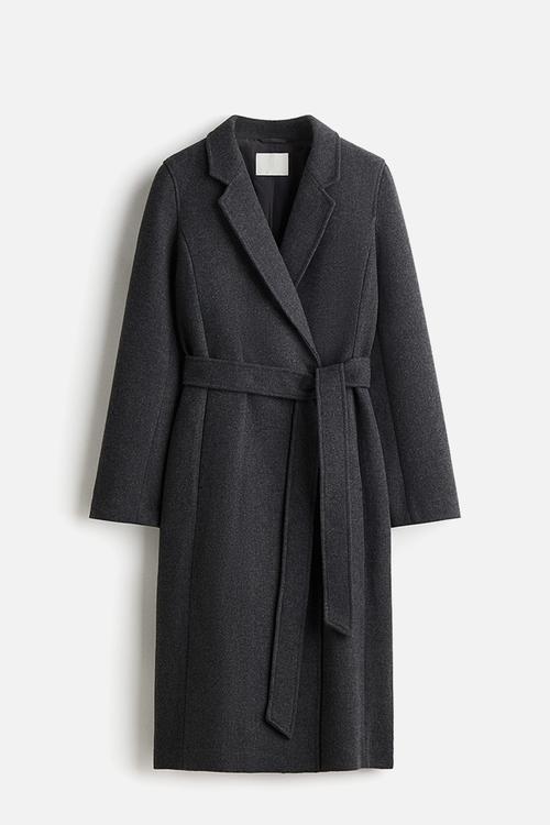 Tie-belt coat - dark grey