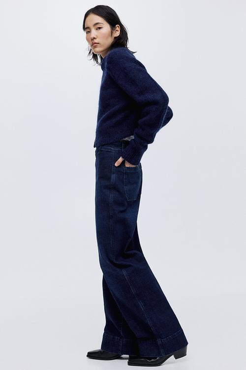 Wide high jeans - dark denim blue