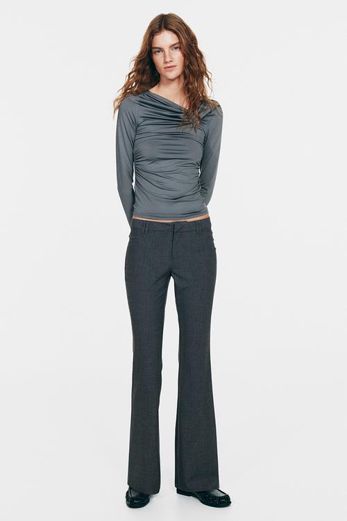 Flared tailored trousers - dark grey