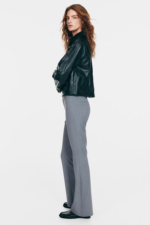 Flared tailored trousers - grey