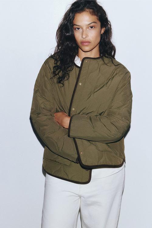 Quilted jacket - dark khaki green