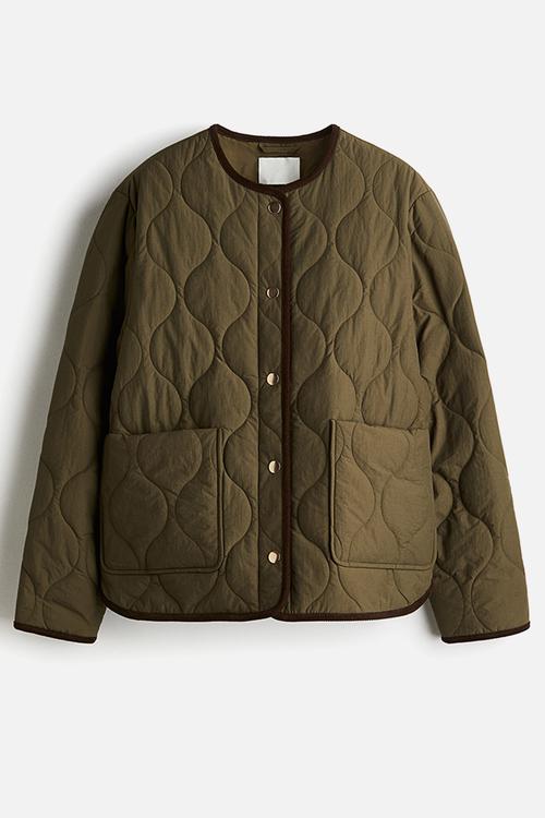 Quilted jacket - dark khaki green
