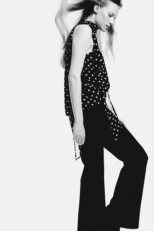 Flared tailored trousers - black