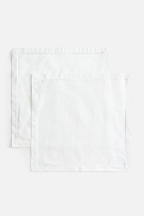 2 pack damask napkins - white