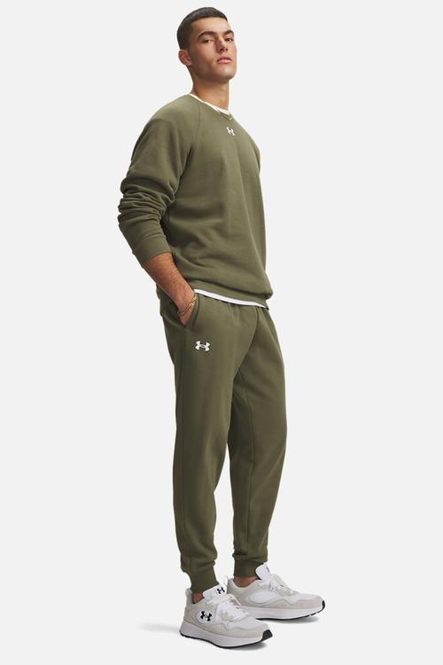 UA Rival Fleece Joggers - Marine OD Green/ White