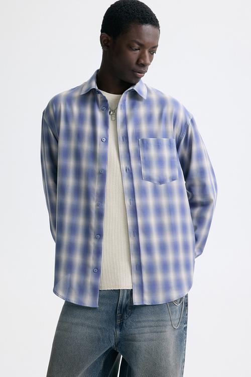 Relaxed fit shirt - light blue/checked