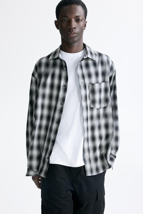 Relaxed fit shirt - dark grey/checked