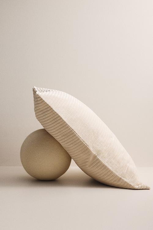Corduroy cushion cover - cream