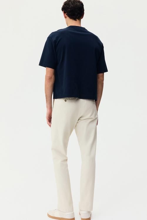 Slim fit cotton chinos - light beige