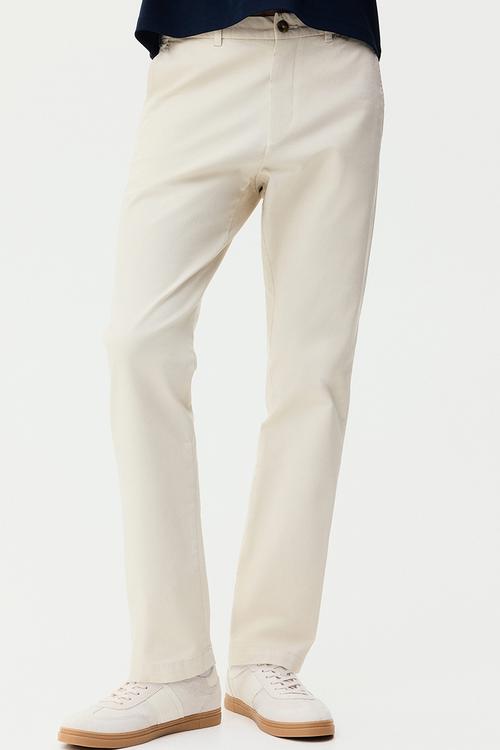 Slim fit cotton chinos - light beige