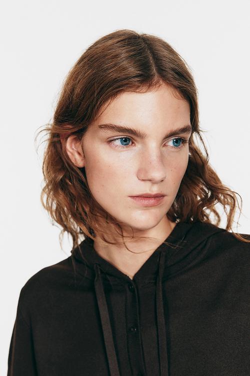 Hooded cardigan - dark brown