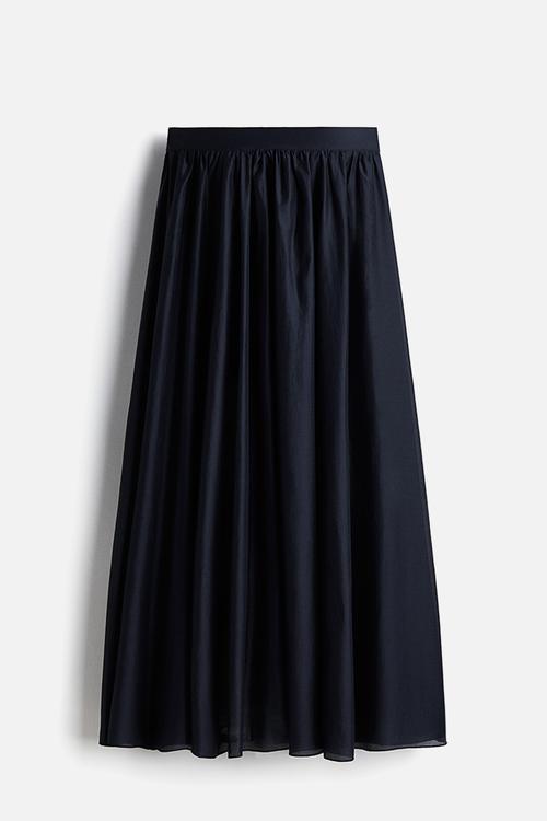 A-line midi skirt - navy blue