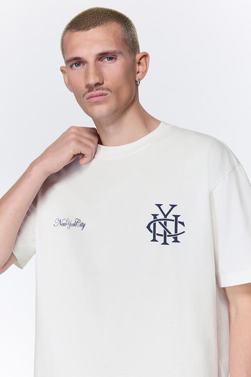 Loose fit printed t-shirt - white/new york city