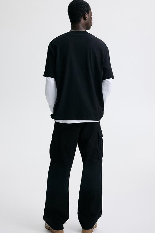 Loose fit printed t-shirt - black/golden sunset