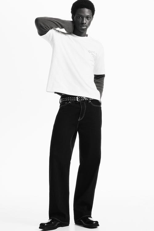 Loose fit printed t-shirt - white/soho