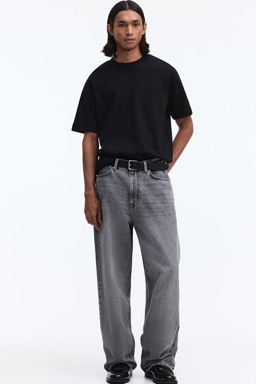 Loose fit interlock t-shirt - black
