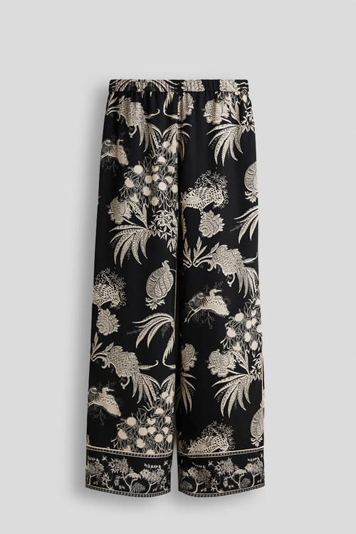 Printed pull-on trousers - black/patterned