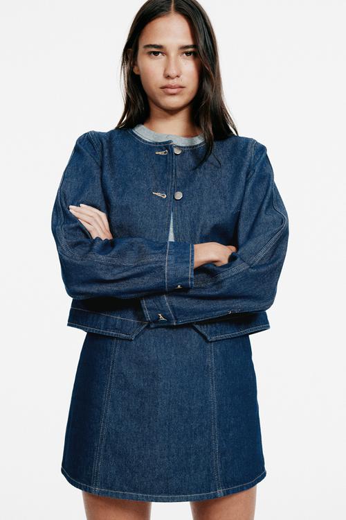 A-line mini skirt - dark denim blue