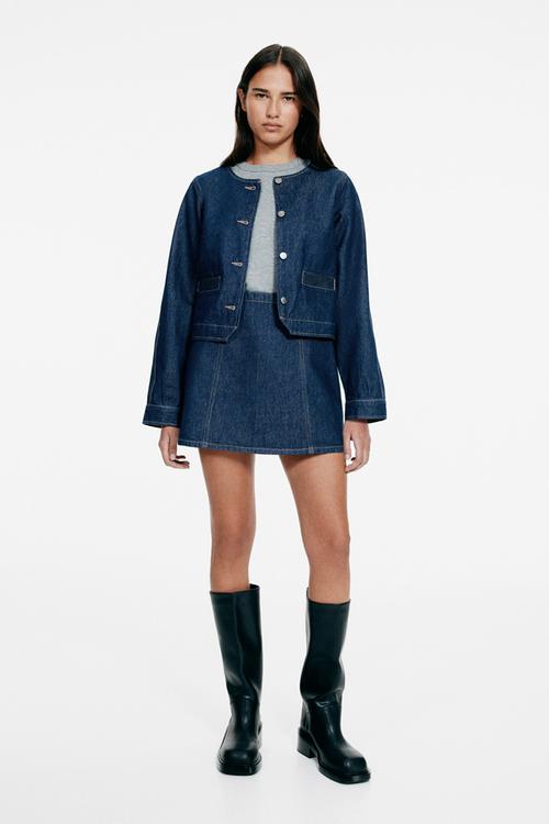 A-line mini skirt - dark denim blue