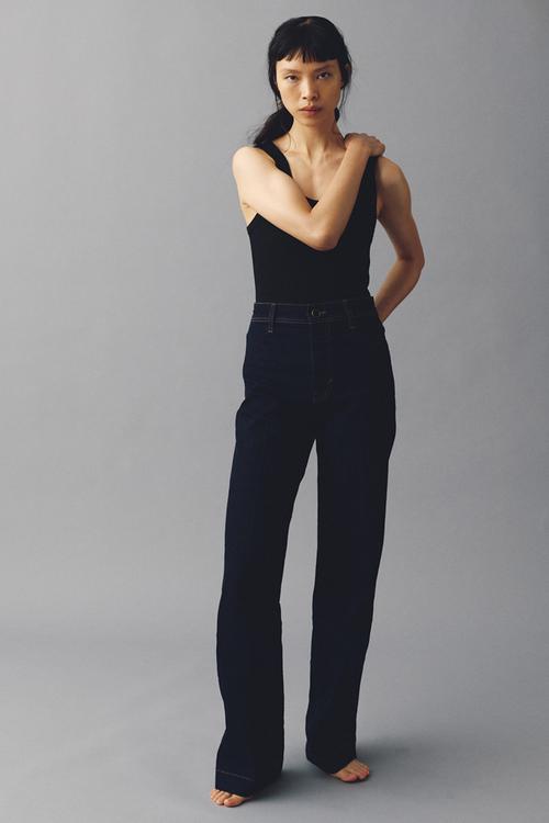 Wide high jeans - dark denim blue