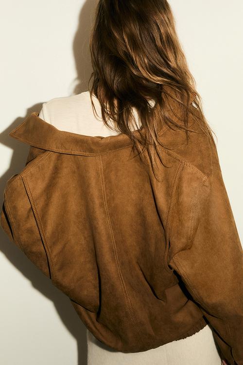 Napped jacket - dark beige