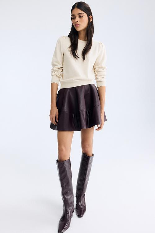 Puff-sleeved jumper - light beige