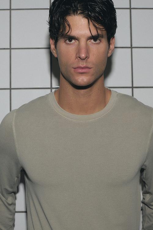 Regular fit long-sleeve sports top with drymove - light beige