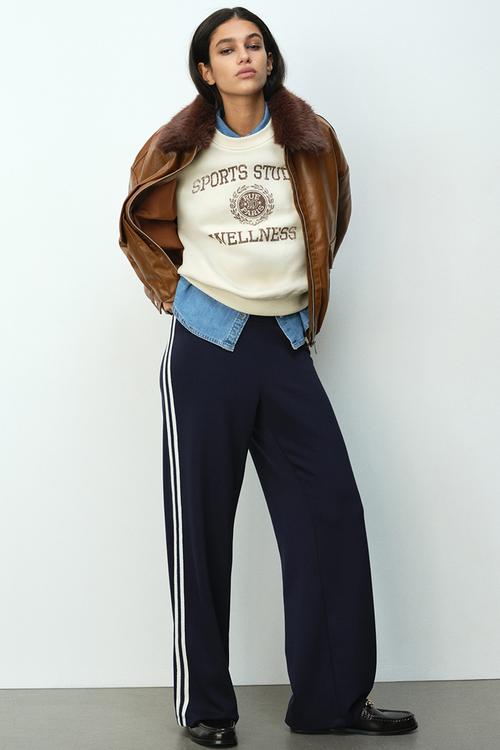 Pull-on scuba trousers - navy blue