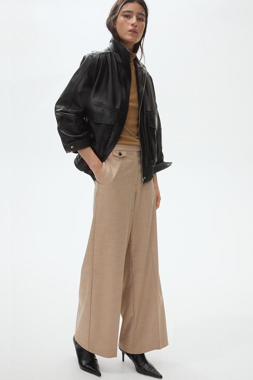 Straight tailored trousers - beige