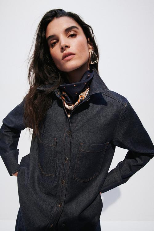 Denim shirt - dark denim blue